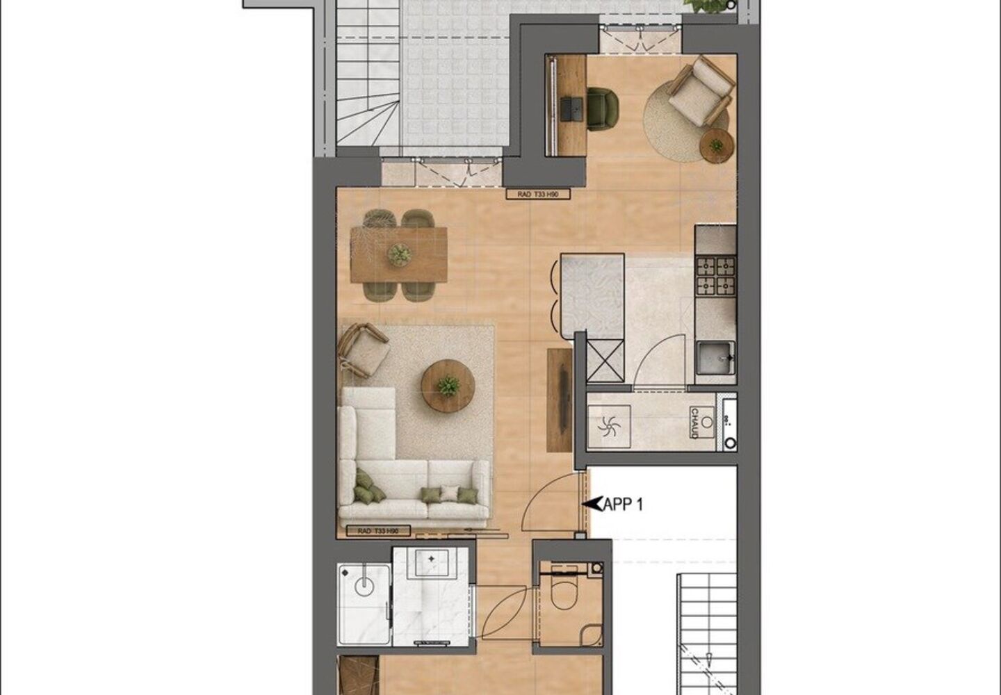 Gelijkvloerse verd. + tuin te koop in Schaarbeek